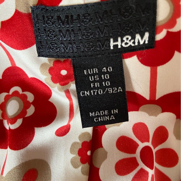 H&M red light trench coat lined 3/4 sleeves - Picture 5 of 6